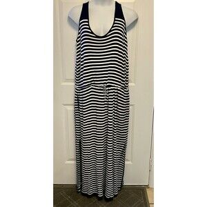 Lauren Ralph Lauren Navy White Striped Nautical T Shirt Knit‎ Dress Plus Size 3X